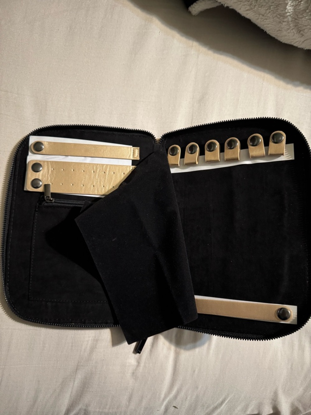 Halston Heritage Metallic Gold Zip Toiletry Organizer